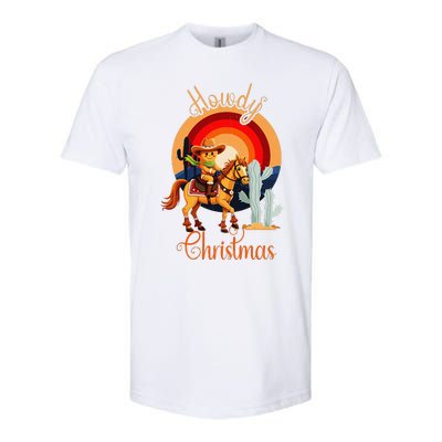 Howdy Christmas Gingerbread Cowboy Riding Horse Softstyle CVC T-Shirt