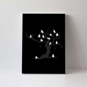 Halloween Cute Ghost Kitty Cats on a Tree Canvas