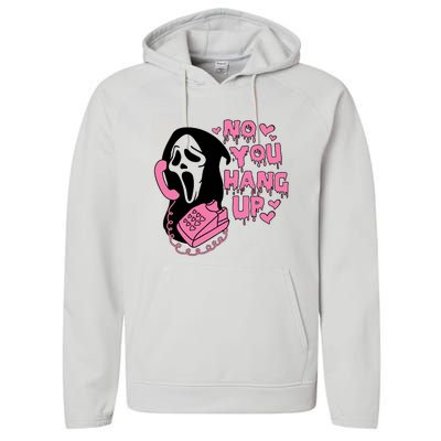 Horror Characters Ghost Face Graphic No You Hang Up Performance Fleece Hoodie