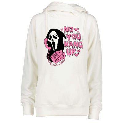 Horror Characters Ghost Face Graphic No You Hang Up Womens Funnel Neck Pullover Hood