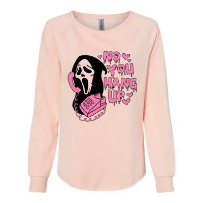 Horror Characters Ghost Face Graphic No You Hang Up Womens California Wash Sweatshirt