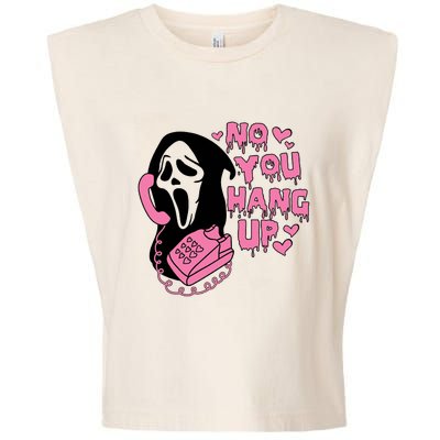 Horror Characters Ghost Face Graphic No You Hang Up Garment-Dyed Women's Muscle Tee