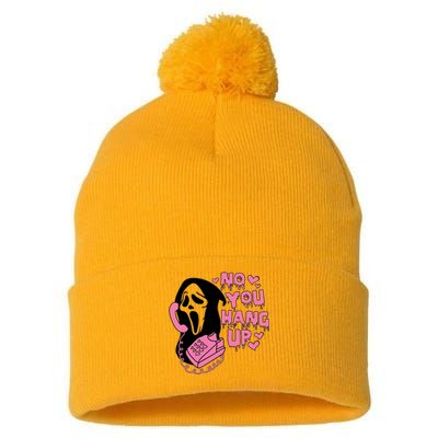 Horror Characters Ghost Face Graphic No You Hang Up Pom Pom 12in Knit Beanie