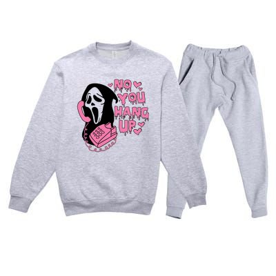 Horror Characters Ghost Face Graphic No You Hang Up Premium Crewneck Sweatsuit Set