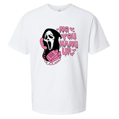 Horror Characters Ghost Face Graphic No You Hang Up Sueded Cloud Jersey T-Shirt