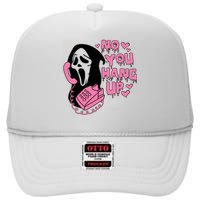 Horror Characters Ghost Face Graphic No You Hang Up High Crown Mesh Back Trucker Hat