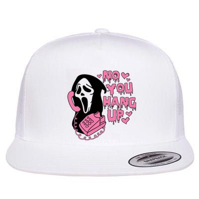 Horror Characters Ghost Face Graphic No You Hang Up Flat Bill Trucker Hat