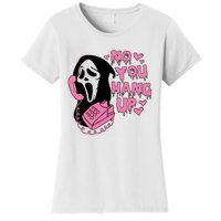 Horror Characters Ghost Face Graphic No You Hang Up Women's T-Shirt