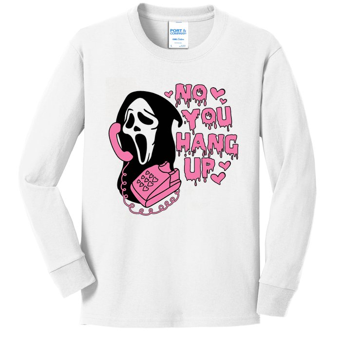 Horror Characters Ghost Face Graphic No You Hang Up Kids Long Sleeve Shirt