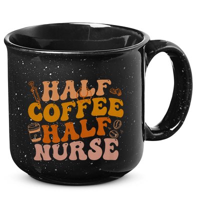 Half Coffee Half Nurse Groovy Colors Rn Lpn Medical Staffs 15oz Campfire Ceramic Mug