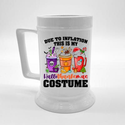 Halloween Christmas Happy Hallothanksmas Thanksgiving Funny Gift Beer Stein