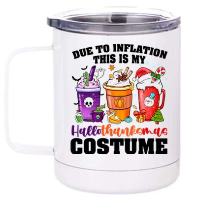 Halloween Christmas Happy Hallothanksmas Thanksgiving Funny Gift 12 oz Stainless Steel Tumbler Cup