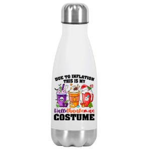 Halloween Christmas Happy Hallothanksmas Thanksgiving Funny Gift Stainless Steel Insulated Water Bottle