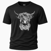 Highland Cow Hand Drawn Illustration Cooling Performance Crew T-Shirt