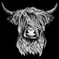 Highland Cow Hand Drawn Illustration Cooling Performance Crew T-Shirt