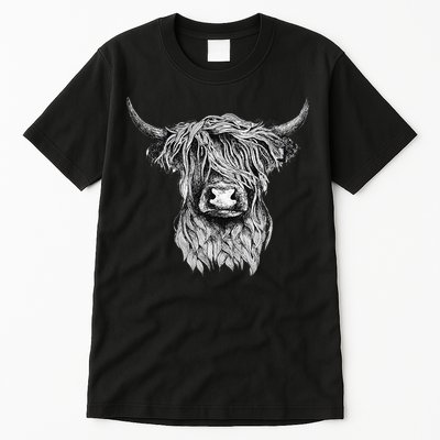 Highland Cow Hand Drawn Illustration Tall T-Shirt