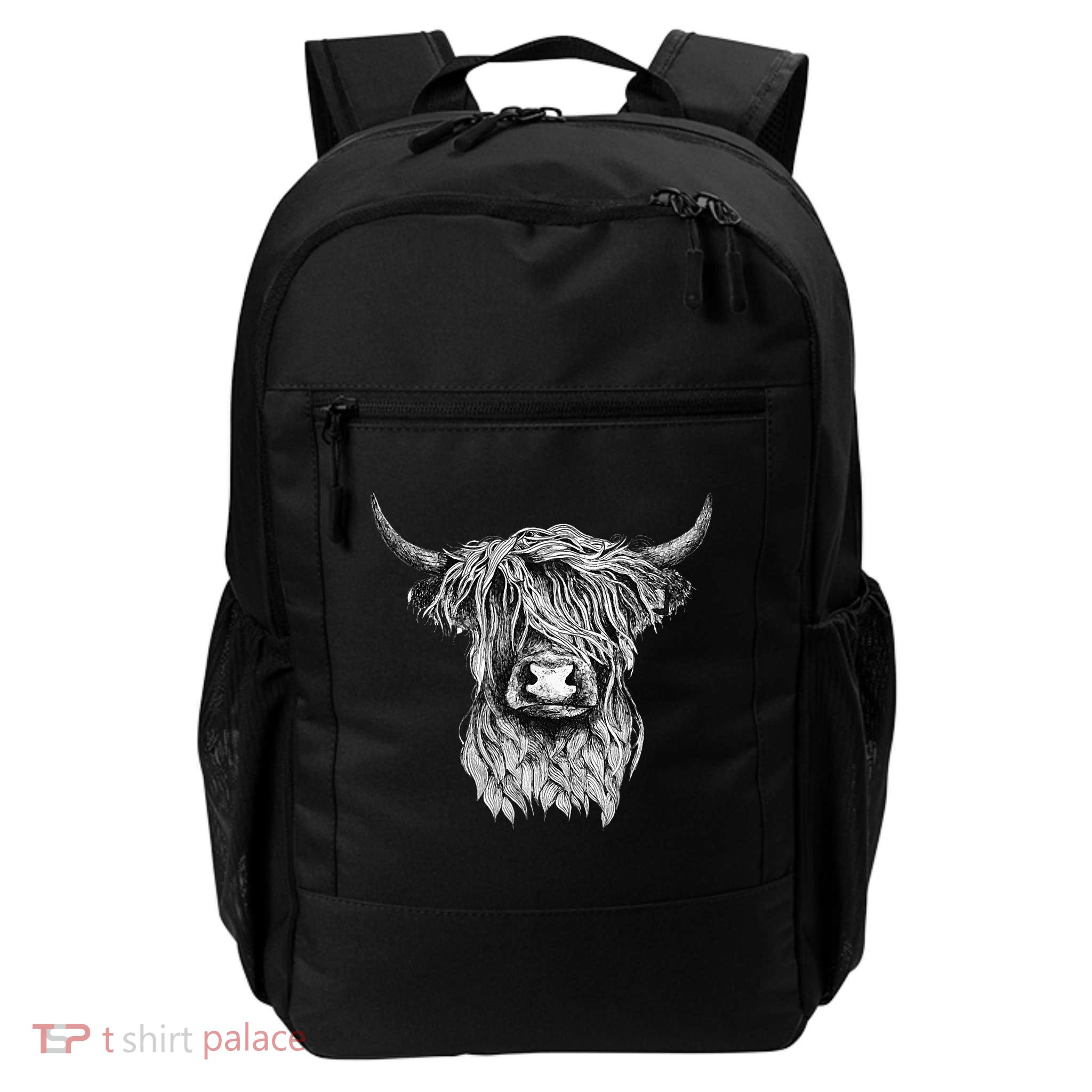 Highland Cow Hand Drawn Illustration Backpack