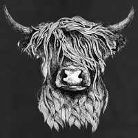 Highland Cow Hand Drawn Illustration Adult Drive Performance Visor