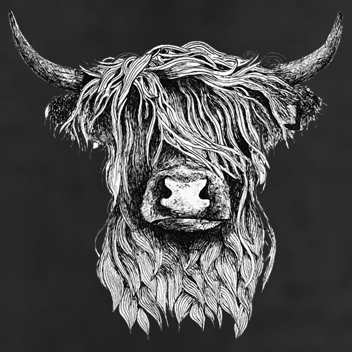Highland Cow Hand Drawn Illustration Adult Drive Performance Visor