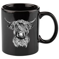 Highland Cow Hand Drawn Illustration 11oz C Handle Ceramic Mug