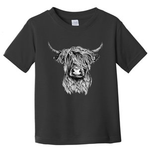 Highland Cow Hand Drawn Illustration Toddler T-Shirt