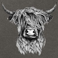 Highland Cow Hand Drawn Illustration Cotton Canvas Backpack