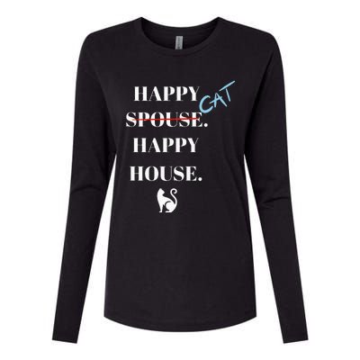 Happy Cat Happy House Womens Cotton Relaxed Long Sleeve T-Shirt