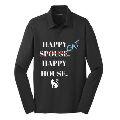 Happy Cat Happy House Silk Touch Performance Long Sleeve Polo