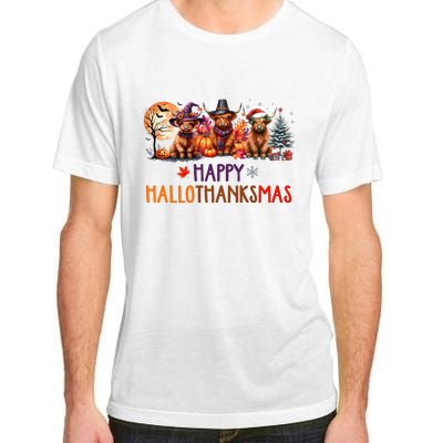 Highland Cow Halloween Christmas Thanksgiving Hallothanksmas Adult ChromaSoft Performance T-Shirt