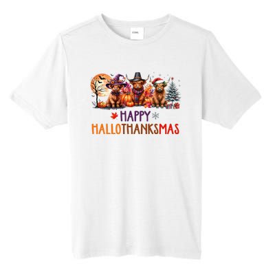 Highland Cow Halloween Christmas Thanksgiving Hallothanksmas Tall Fusion ChromaSoft Performance T-Shirt