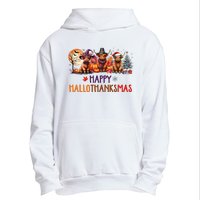 Highland Cow Halloween Christmas Thanksgiving Hallothanksmas Urban Pullover Hoodie