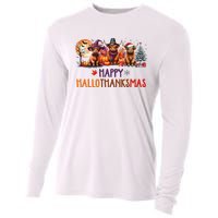 Highland Cow Halloween Christmas Thanksgiving Hallothanksmas Cooling Performance Long Sleeve Crew