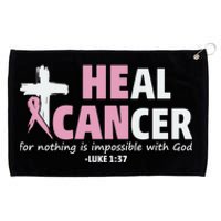 He Can Heal Cancer Breast Cancer Awareness Grommeted Golf Towel