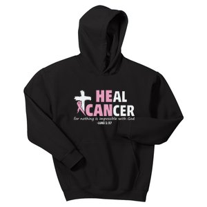 He Can Heal Cancer Breast Cancer Awareness Kids Hoodie