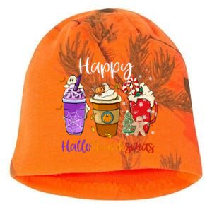 Happy Chirtmas Hallothanksmas Coffee Latte Halloween Thanksgiving Gift Kati - Camo Knit Beanie