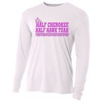 Half Cherokee Hawk Tuah Funny Hawk Tush Cooling Performance Long Sleeve Crew