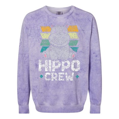 Hippo Crew Hippos Cute Saying Hippopotamus Hippo Colorblast Crewneck Sweatshirt