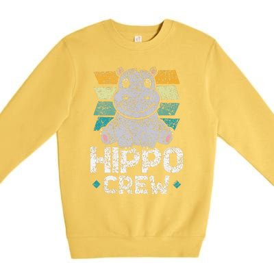 Hippo Crew Hippos Cute Saying Hippopotamus Hippo Premium Crewneck Sweatshirt