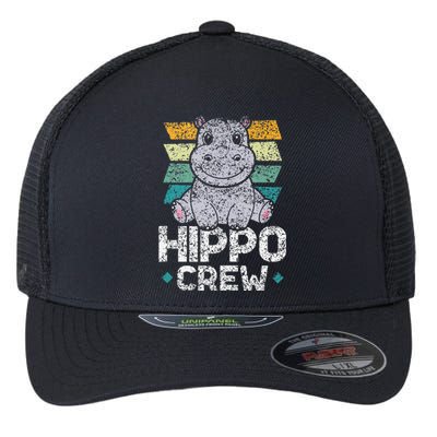 Hippo Crew Hippos Cute Saying Hippopotamus Hippo Flexfit Unipanel Trucker Cap