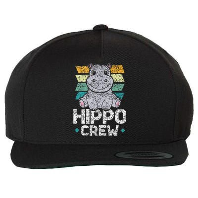 Hippo Crew Hippos Cute Saying Hippopotamus Hippo Wool Snapback Cap