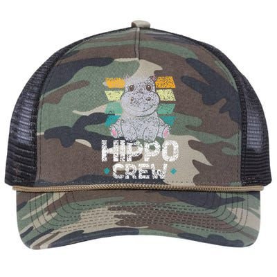 Hippo Crew Hippos Cute Saying Hippopotamus Hippo Retro Rope Trucker Hat Cap