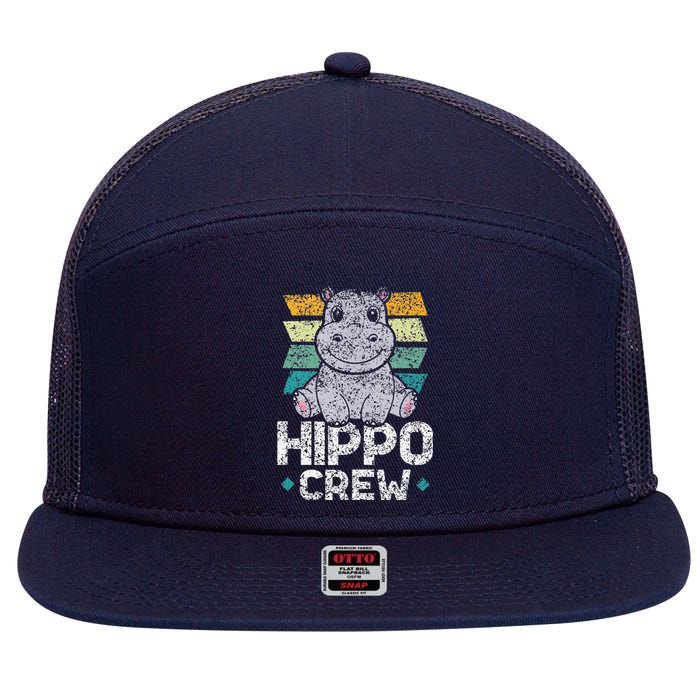 Hippo Crew Hippos Cute Saying Hippopotamus Hippo 7 Panel Mesh Trucker Snapback Hat