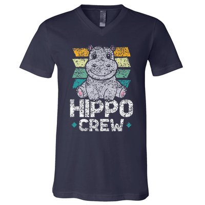 Hippo Crew Hippos Cute Saying Hippopotamus Hippo V-Neck T-Shirt