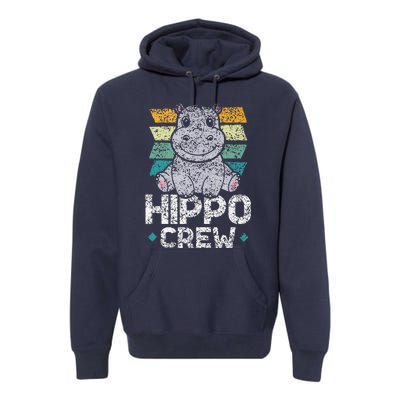 Hippo Crew Hippos Cute Saying Hippopotamus Hippo Premium Hoodie