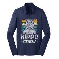 Hippo Crew Hippos Cute Saying Hippopotamus Hippo Silk Touch Performance Long Sleeve Polo