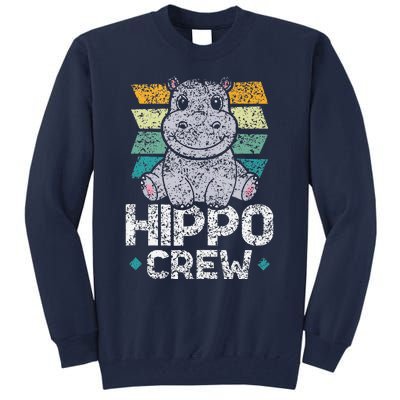 Hippo Crew Hippos Cute Saying Hippopotamus Hippo Tall Sweatshirt