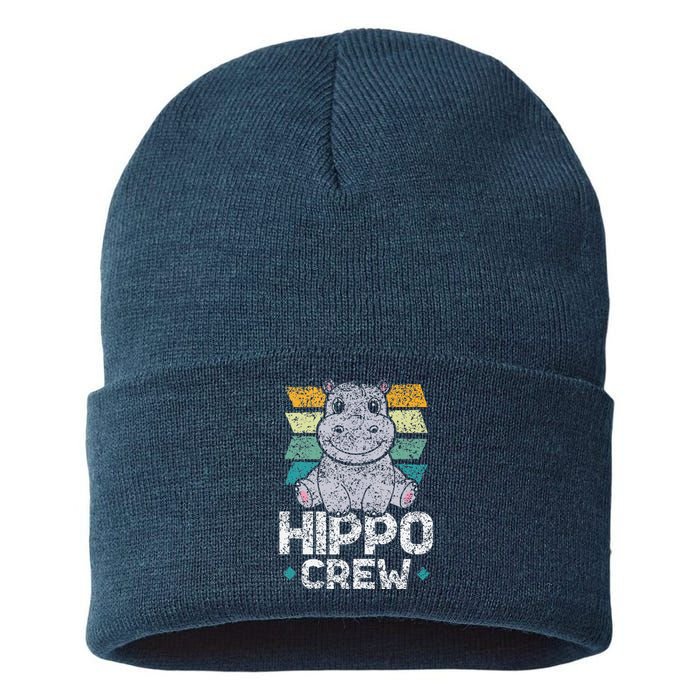 Hippo Crew Hippos Cute Saying Hippopotamus Hippo Sustainable Knit Beanie