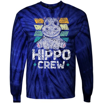 Hippo Crew Hippos Cute Saying Hippopotamus Hippo Tie-Dye Long Sleeve Shirt