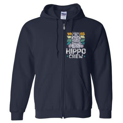 Hippo Crew Hippos Cute Saying Hippopotamus Hippo Full Zip Hoodie