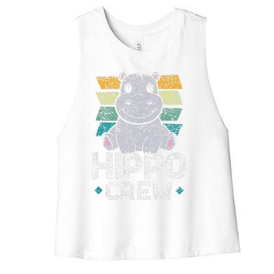 Hippo Crew Hippos Cute Saying Hippopotamus Hippo Women's Racerback Cropped Tank